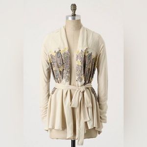 Anthropologie Reversed Ranunculus Cardigan by C Keer